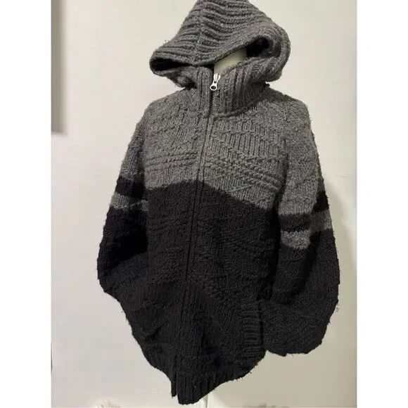 Scotch & Soda wool blend men’s chunky thick sweater zip front hoodie L